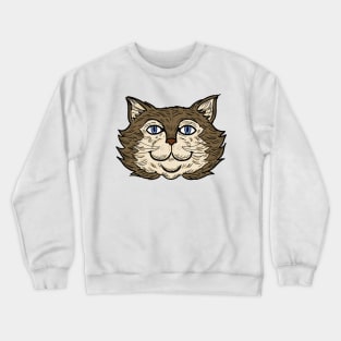 Cat Kitty Animal Face Crewneck Sweatshirt